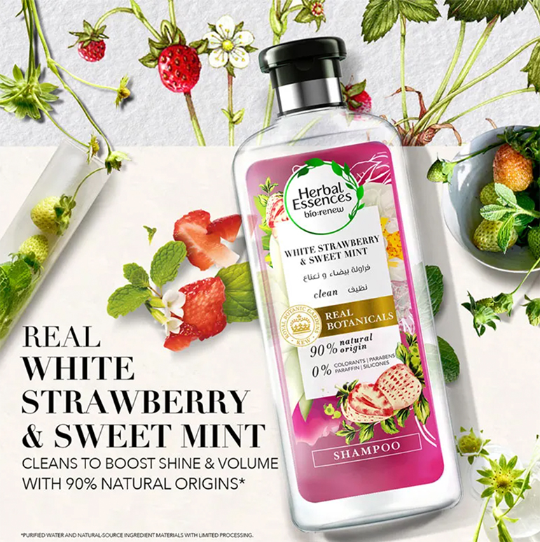 Herbal Essences Bio Renew Clean White Strawberry & Sweet Mint Shampoo - Image 2